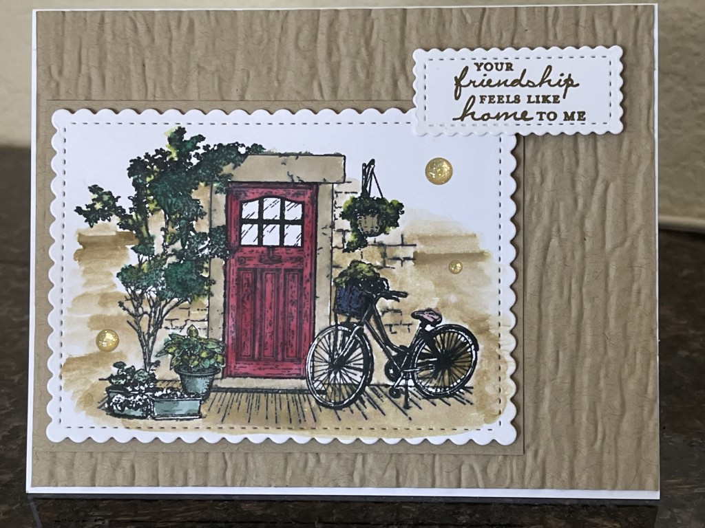 Creative Inspiration is a Friendship greeting card with a bicycle next to a door