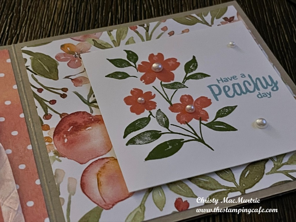 Greeting card with sweet as a peach on them encouraging a good day