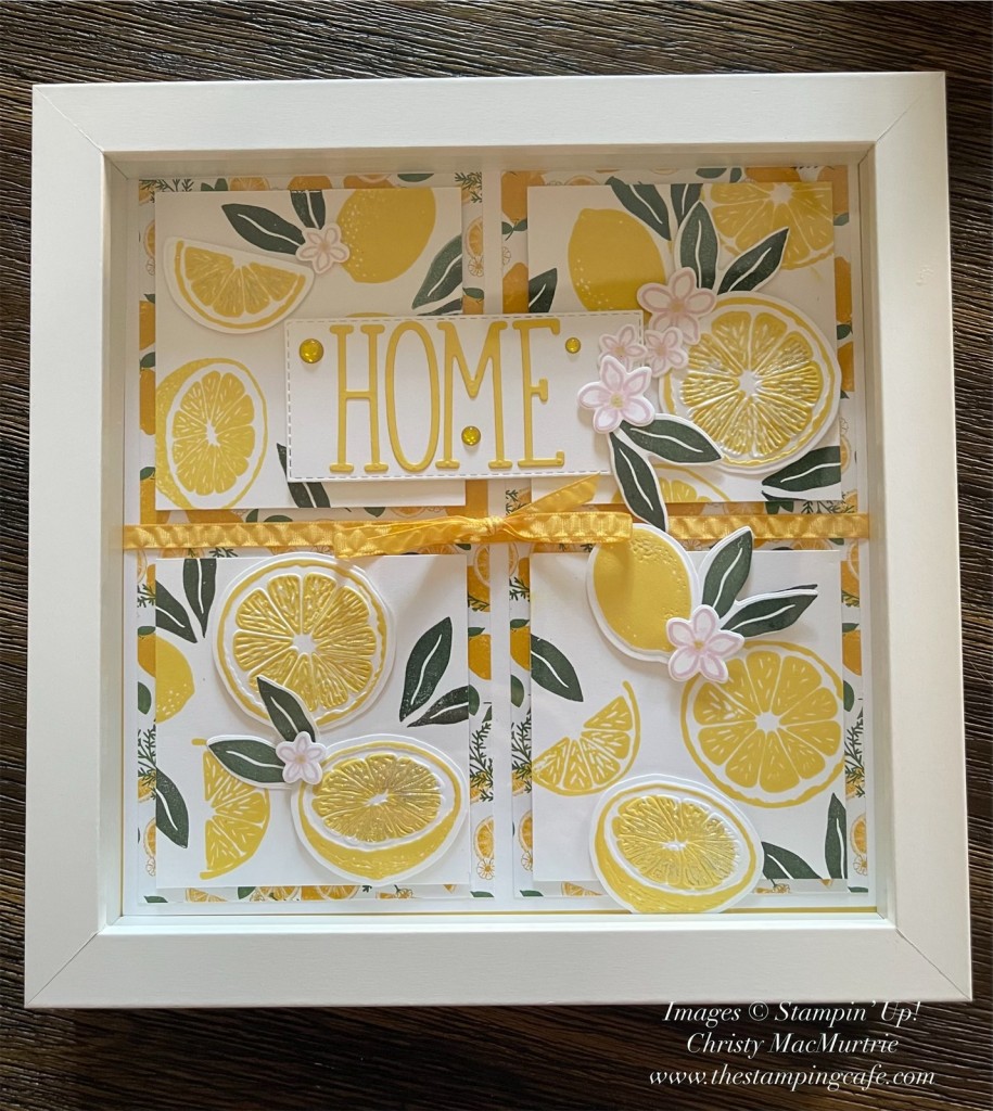Lemon design in a frame for wall art